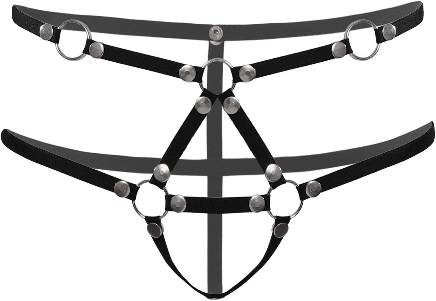 DPois Herren Slip Sexy Offener Schritt Riemen String Tanga Jockstrap 