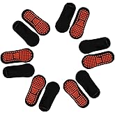 YIYIMIMO Non-Slip Kids Socks, 6 Pairs Black Cotton Ankle Socks with Anti-Skid Grips,Ages 3-6 Years for Indoor Activities
