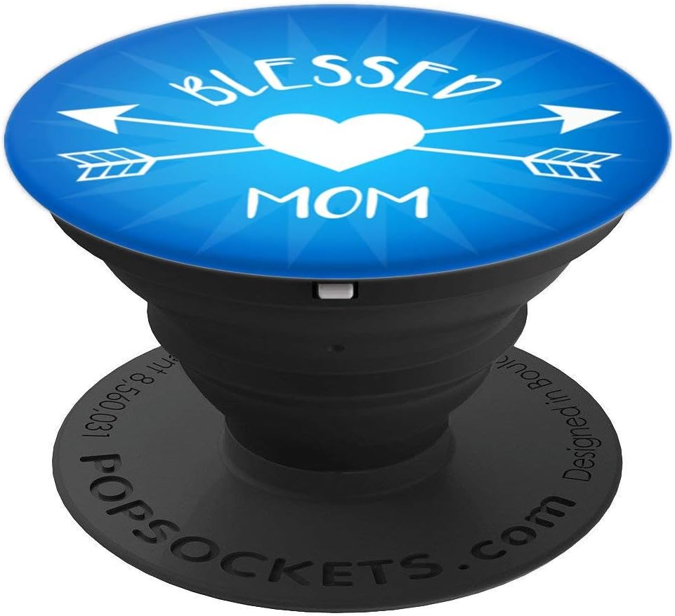 Blessed Mom Blue Mothers Day Gift PopSockets PopGrip: Swappable Grip for Phones & Tablets