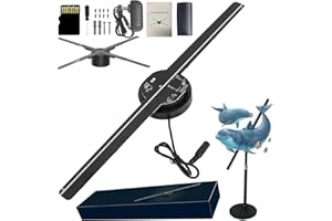 ZMUHYRD My Holo Screen, My Holo Screen Hologram Fan, Myholoscreen 3D Hologram Fan led Projector with WiFi and App Control, Portable Design for Trade Shows, Parties, and Events (1 Set)