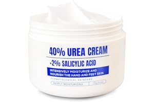 QQWIAX 40% Urea Cream with 2% Salicylic Acid – Foot, Hand & Heel Cream for Dry, Cracked Skin, Callus & Rough Elbows – Intensive Moisturizing Lotion for Feet, Hands & Knees – 6oz