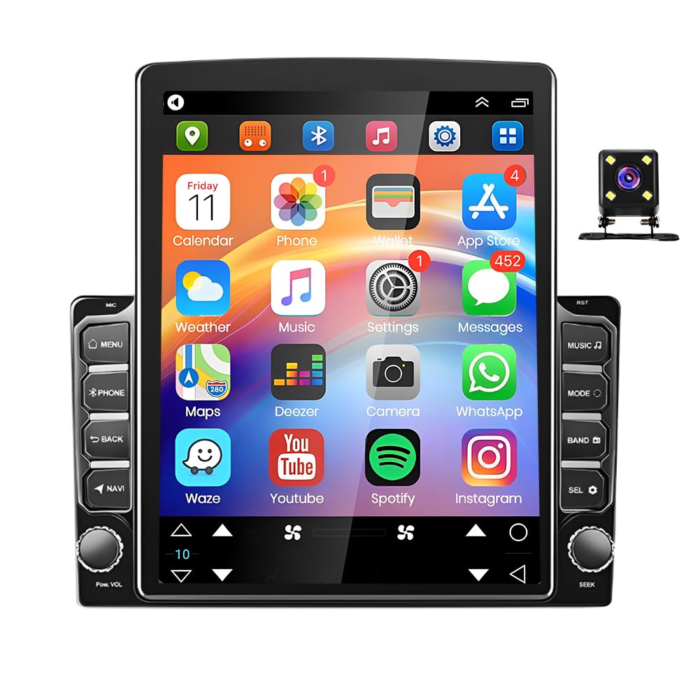 Photo 1 of ikasus Android 13 Double Din Car Stereo Radio for Honda Ridgeline 2006-2014 9.7 inch Touch Screen Car Stereo w/Carplay Android Auto Support GPS Bluetooth WiFi FM RDS DSP Backup Camera,2+32G