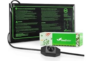 MET Certified Seedling Heat Mat, Seedfactor Adjustable Temperature Waterproof Durable Germination Station Heat Mat, Warm Hydroponic Heating Pad for Indoor Home Gardening Seed Starter