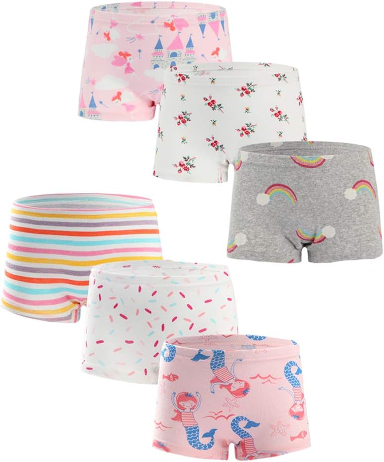 Girls' Soft Cotton Underwear 6-Pack