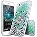 iPhone 7 Liquid Case with Stand - iPhone 6 6s 7 Clear Case Ultra Thin Luxury Bling Glitter Sparkle Quicksand Cases Cover with Ring Stand Holder for iPhone 6/6s/7 (4.7 inch)(Green)