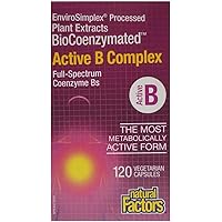 Natural Factors Active B Complex | Metabolism Support, Stress Relief Dietary Supplement | Suitable for Vegans (120 Vegetarian