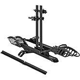 Young Electric E-Bike Rack with Ramp, Hitch 2 Bike Rack, 200 lbs Capacity Electric Bike Carrier, Foldable Platform Mount for 