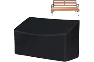 Klmnop Outdoor Bench Cover, 52" W x 26" D x 35" H 2-Seater Patio Bench Cover Waterproof, 210D Heavy Duty Outdoor Furniture Cover for Garden Patio Loveseat, Bench(Black)