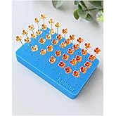 Keoker 1PC Silicone Baking Mat for Polymer Clay, Stud Earring Application Board for Standing & Painting, Polymer Clay Tool Work with Polymer Clay Earring Cutters (Blue)
