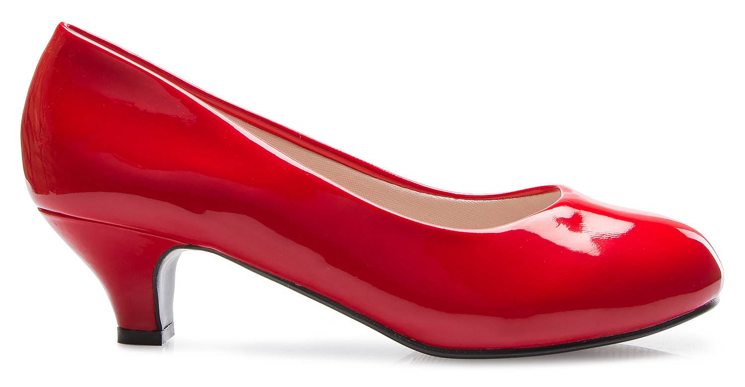 Olivia K Women's Classic Closed Toe Kitten Heel Pumps | Dress, Work, Party Low Heeled - Image 3