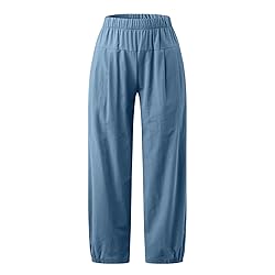 SMIDOW Black Capri Pants for Women Petite Women's
