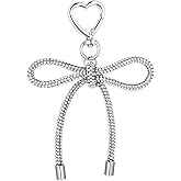 Bow Keychain Silver Bow Rhinestone Keychain Accessories Rhinestone Bows Key Chains Bling Bowknot Keyring Charm Women Cute Ribbon Bowknot Pendant Car Key Chain Bag Charms