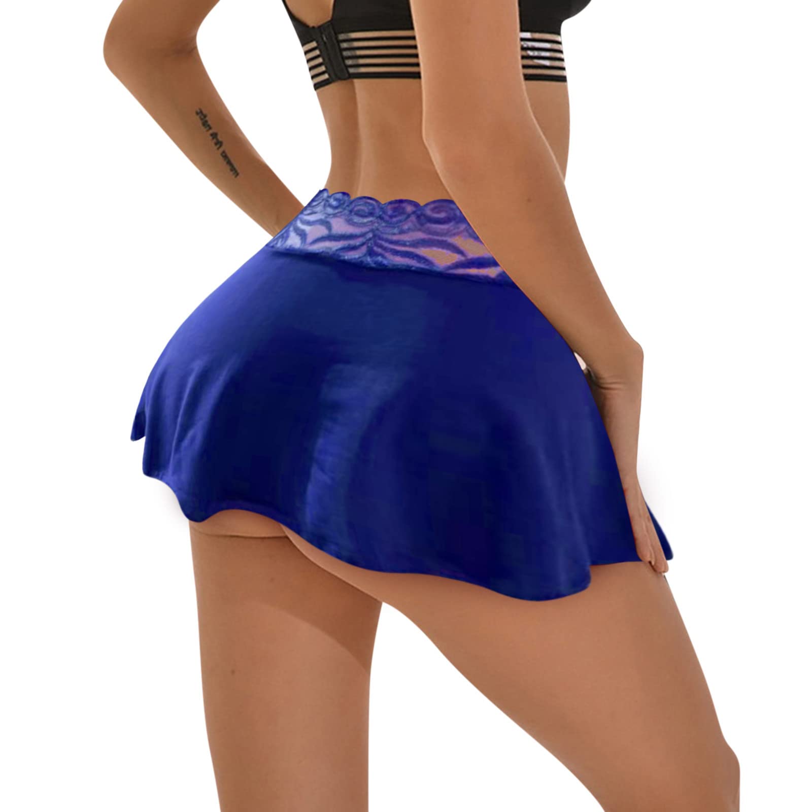 Women's Sexy See Through Sheer Micro Mini Skirt