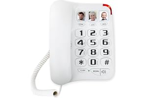 AOPOBO Landline Phones for Seniors, Big Button Phone for Seniors, Landline Phones for Home, with Picture Memory Speed Dial Function, Telephones for Hearing Impaired