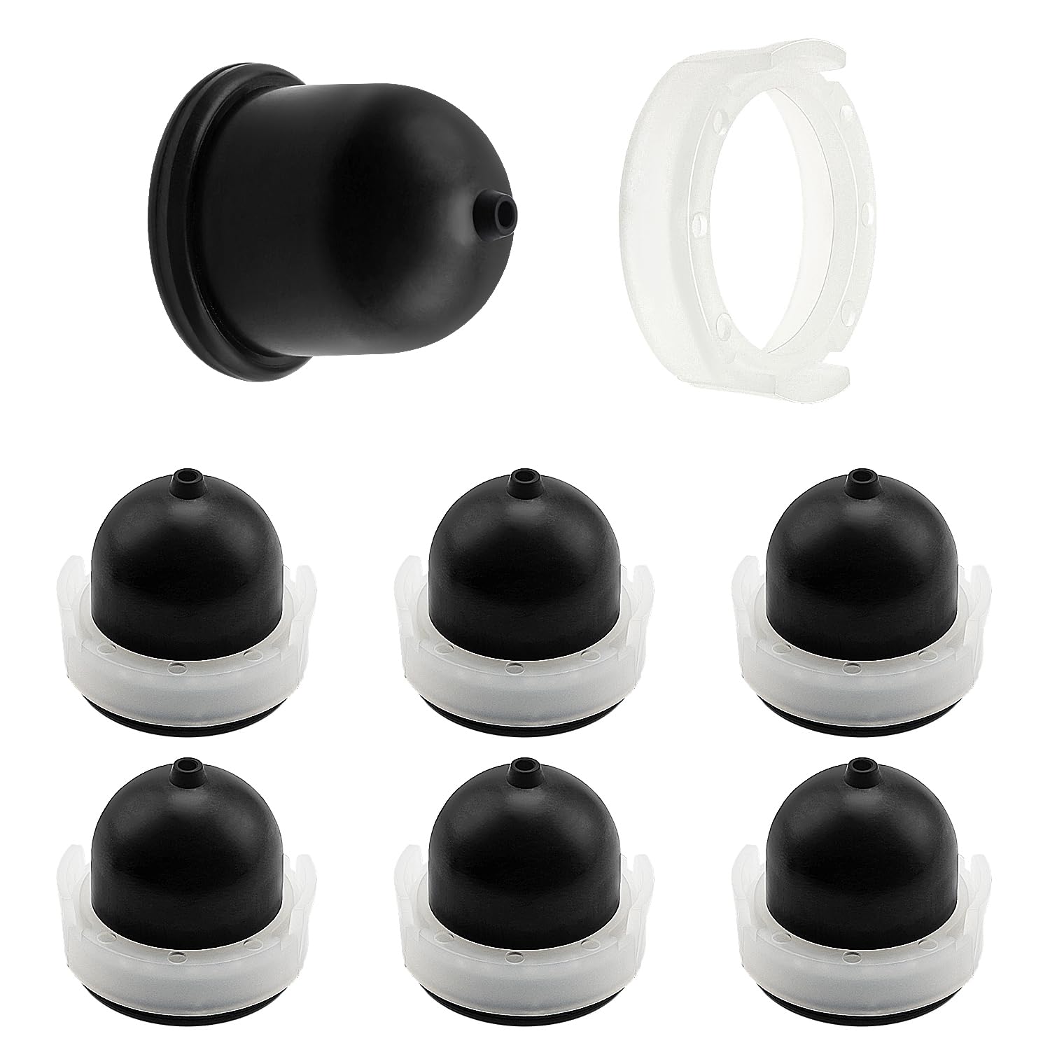 VooGenzek 6 PCS Carburettor Primer Bulb Compatible with Briggs & Stratton Engines 694395 496115 4180 5085 Lawn Mowers Parts (Black)