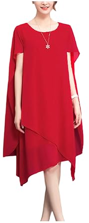 【クリックで詳細表示】[パリド] 膝丈 フィッシュテール スカート ワンピース パーティー ドレス M ～ 6XL レディース