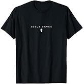 Jesus Saves Cross Subtle Christian Minimal Religious Faith T-Shirt