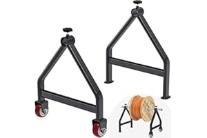 Lifeswell Wire Spool Rack, Portable Cable Caddy, Steel Fully welded Wire Rack Dispenser for up to 28" Diameter Spools, 220 lbs Capacity, Black