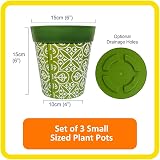 Hum Flowerpots 15cm Set of 3 Plastic Pots Green Pink Blue Maroc Indoors Outdoors view 2