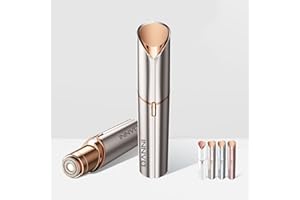 INNVO Facial Hair Remover for Women Ladies Upper Lip Hair Removal Electric Face Shaver with Rechargeable Battery Brush(Champagne Gold)