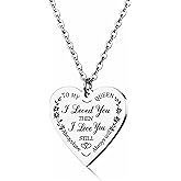 Vimiew Heart Pendant Necklace for Daughter - Inspirational Gift from Dad & Mom - Never Forget I Love You - Perfect for Christmas & Mother's Day
