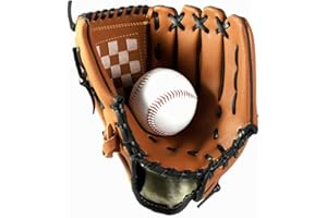 YOASONEK Baseball Glove, Softball Mitt,Catcher's Glove, Comfortable Baseball Mitt and Baseball Set, for Kids Youth Adults Spo