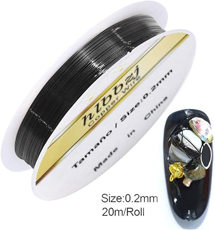 Amazon Muobofu ネイルアートパーツ 極細銅線 ネイルアート ネイルデザイン ネイルデコレーション ネイル飾り 金属糸 人気 黑 Muobofu ジュエリーパーツ 通販