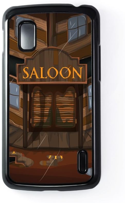 Wild West Saloon Hard Plastic Case Black for Google Nexus 4 by Nick Greenaway + FREE Crystal Clear Screen Protector
