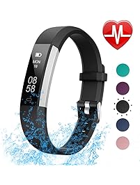 LETSCOM Fitness Tracker with Heart Rate Monitor, Slim Sports Activity Tracker Watch, Waterproof Pedometer Watch with Sleep Monitor, Step Tracker for Kids, Women, and Men