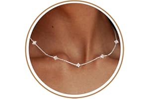 ZHESHY Dainty Silver Gold Necklaces for Women Non Tarnish Trendy 14K Gold Plated Cubic Zirconia Necklace Layered Cute Butterf