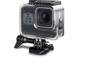 FINEST+ 60m Waterproof Housing Case for GoPro HERO 8 Black Diving Protective Housing Shell with Bracket Accessories for Go Pro Hero8 Action Came Rubber Material Pins Protect The Power Botton