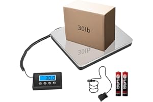 MEIYA 397lb LCD Digital Shipping Scale with High Accuracy, Stainless Steel Heavy Duty Postal Scale with 3 Modes, Digital Shipping Scale for Packages/Pets/Luggage/Office, Battery&DC Adapter Included