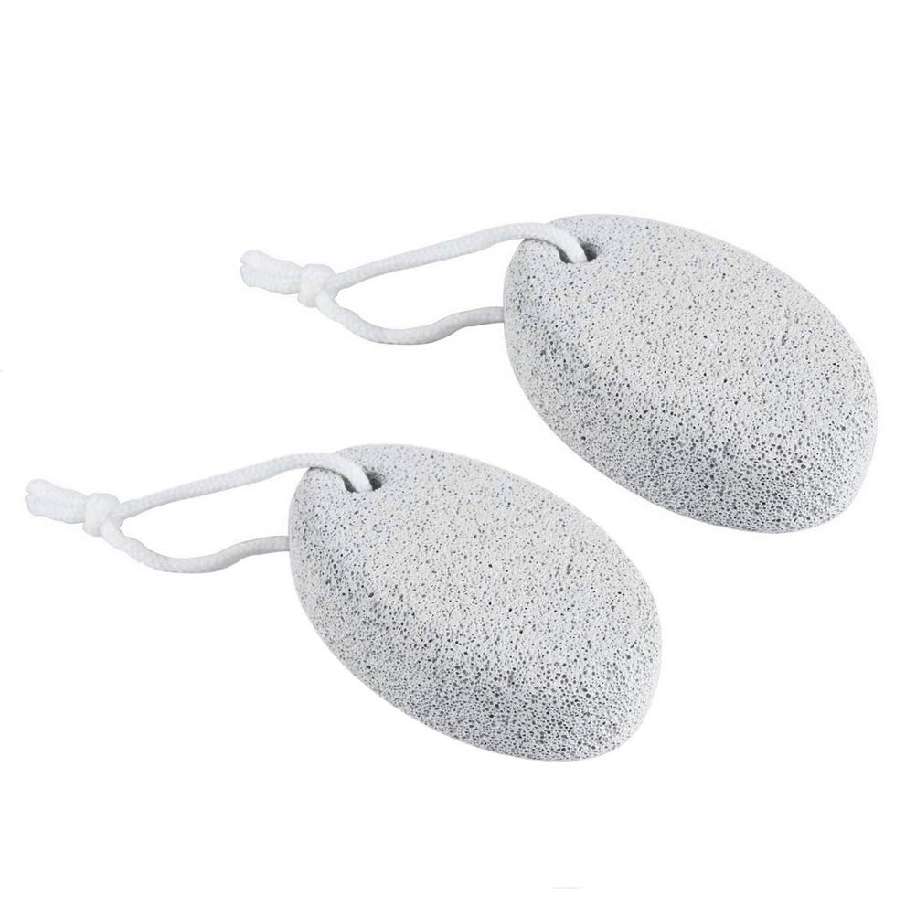 kuou 2 Pcs Pumice Stone, White Calluse Remover Natural Pumice Stone for Feet Hard Skin Callus