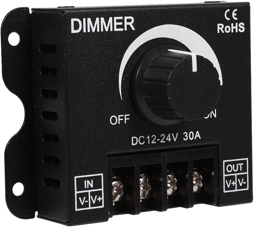Led Switch Dimmer, 12V-24V 30A Led Switch Dimmer Controller Manual for Strip Light Single Color, Black - Image 5