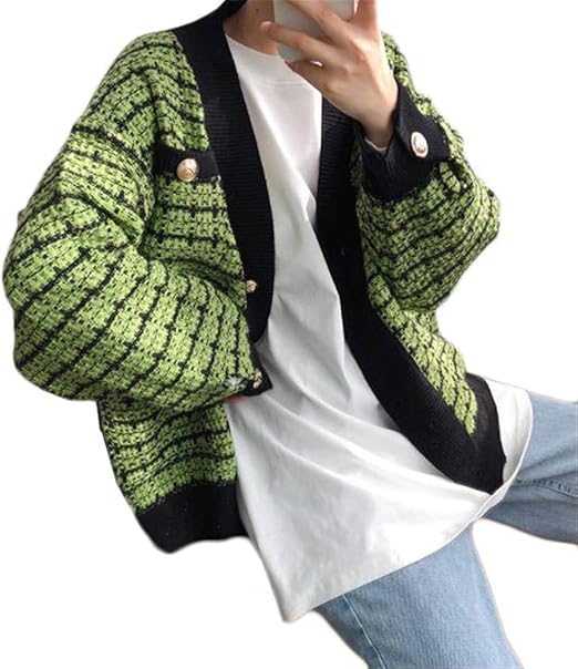 Amazon ンーセンー 秋冬 ニット カーディガン カーディガン トップス 韓国ファッション カジュアル セーター アウター レディース ゆったり グリーン F カーディガン ボレロ 通販