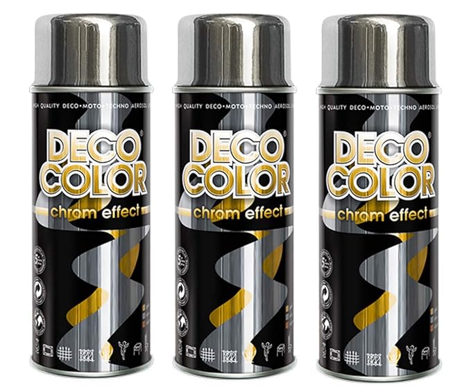 Fahrzeugteile Hoffmann 3er Sparpack DC Chrome-Effect Lackspray Chromspray 400ml freie Farbauswahl (3 Dosen Chromspray Silber)