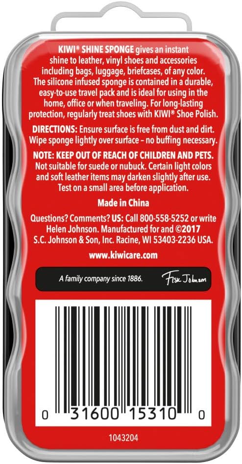 KIWI Shoe Shine Sponge | Leather Care for Shoes, Boots, Furniture, Jacket, Briefcase and More | All Colors: Health & Personal Care