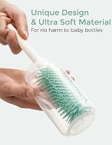 Momcozy 7-in-1 Bottle Brush Set Green Silicone Nipple Straw Drying Rack view 5