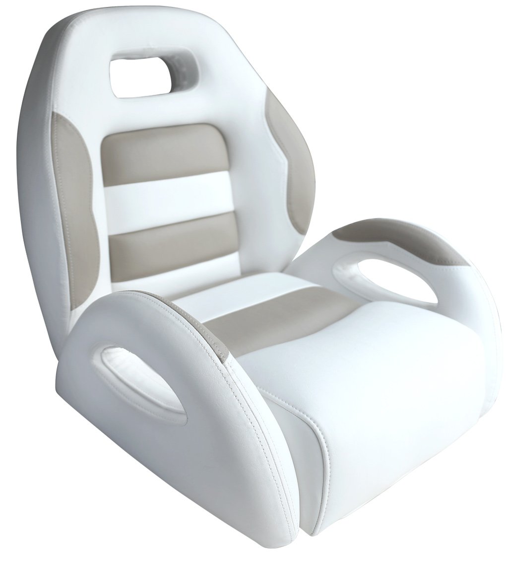 Leader Accessories Pontoon Captains Bucket Seat Boat Seat White/Taupe