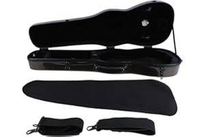 AKLOSIPY Lightweight Carbon Fiber Violin Case Portable Hard Box with Hygrometer & Straps for Musicians - Ideal Replacement (C