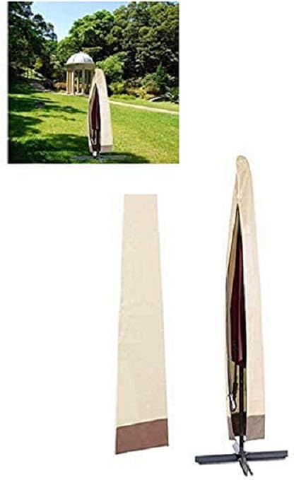 Amazon Com Cantilever Umbrella Covers Patio Umbrella Cover Waterproof Outdoor With Zipper All Weather Resistant 600d Offset Parasol Covers Beige For 8ft 11ft Umbrellas 78 7x21 7x23 6inch Kitchen Dining