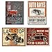 Hot Rod Garage Tin Signs Bundle - Legends American Hot Rod, Vintage Auto Races, Last Stop Hot Rod Repair and Life Needs No Red Lights