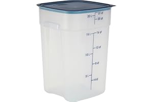 Cambro FreshPro 22 Quart (QT) Food Storage Container with Lid (Restaurant Grade) - for Food Prep, Commercial Kitchen, Pet and Dog Food Container (Translucent)