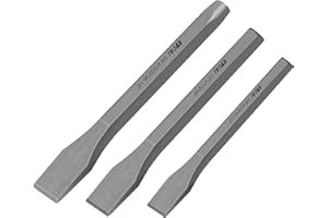 C&T 3-Piece Heavy Duty All Purpose Cold Chisels Kit, 3/8, 1/2, 5/8 in, for Carpentry, Metalwork, Woodwork & Masonry work