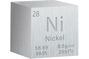REELANX 1 Inch Nickel Cube Metal Density, High Density Element Cube Pure Metal, for Element Collections Lab Experiment Material,Elemental Collection Hobby,Gift for Children (Nickel)