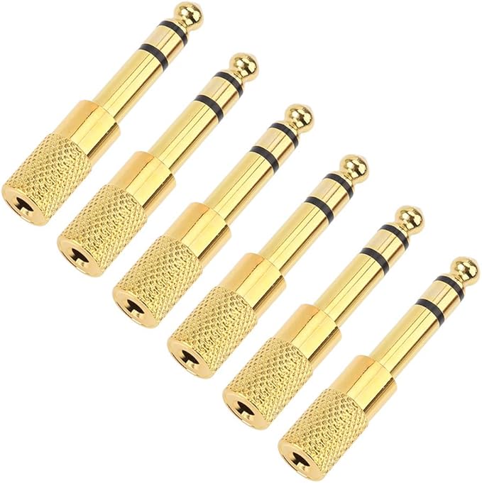 Quarter inch Adapter, 6.35mm (1/4 inch) Male to 3.5mm (1/8 inch) Female