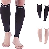 Doc Miller Calf Compression Sleeve for Petite Women & Men, 15-20 mmHg, Footless Leg Sleeve Brace for Varicose Veins, Pregnancy, Running & Cycling, Knee-High, Shin Splints, Recovery, 1 Pair