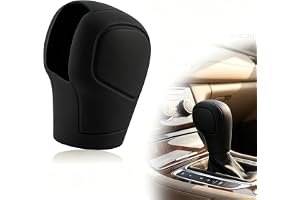 POFOEA Anti-Slip Automatic Car Gear Shift Knob Cover, Silicone Car Shift Protector Accessories, Universal Interior Gear Stick Protector for Most Vehicles(Black)