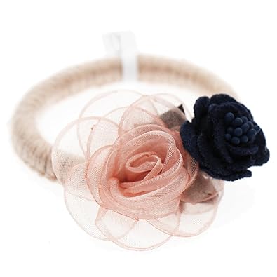 Rose Et Bleu Fleurs Femme Fille élastique Cheveux Band Wrap