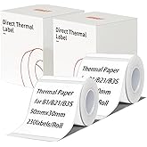 INeedIt B1 B21 B3S Label Maker Tape Adapted Labels Sticker 1.96"x 1.18" (50x30mm) Standard Laminated Office Container Labeling Tape Replacement for Niimbot B21 B1 B3S Label Maker (2 Rolls, White)